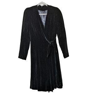 Vintage handmade velvet tie wrap dress robe blazer tunic cardigan small